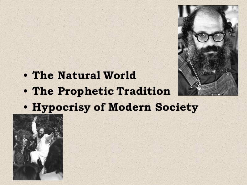 The Natural World  The Prophetic Tradition Hypocrisy of Modern Society